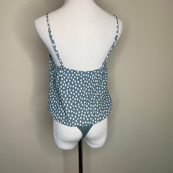 Abercrombie & Fitch Polka Dot Bodysuit Sz Small Blue Green - Picture 2 of 10